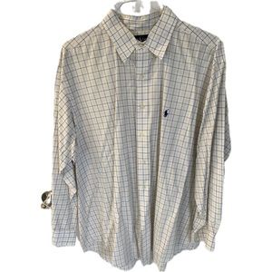 Ralph Lauren ‘Yarmouth’ yellow/blue plaid, size 17.5.